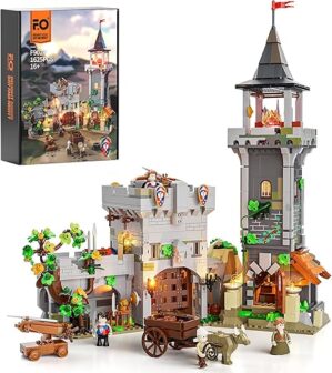 FUNWHOLE Medieval Watchtower Lighting Set – 1625 Pcs