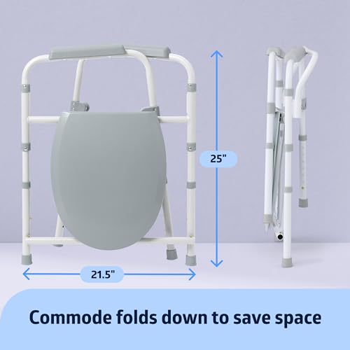 Medline Steel Bedside Commode - Image 3
