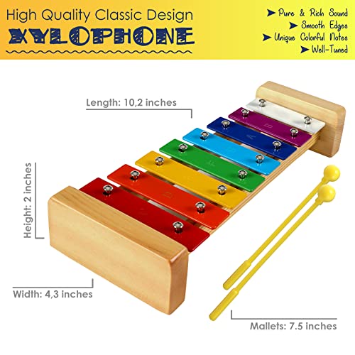 MINIARTIS Xylophone For Kids | 8 Notes Colorful - Image 4