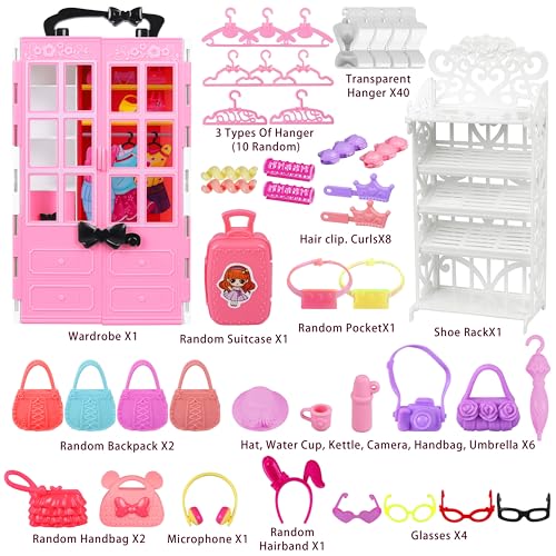 MINIFUN 122 Pcs Doll Clothes And Accessories - Image 5