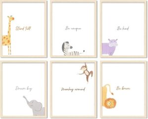 aSmartChoice Minimalist Safari Nursery Wall Art Decor