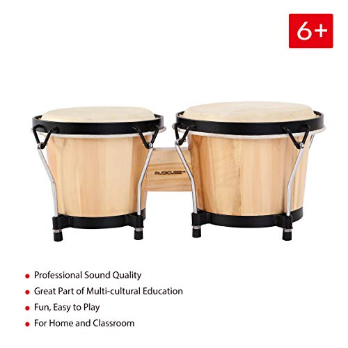 MUSICUBE Bongo Drum Set, 6” and 7” Percussion Instrument - Image 3