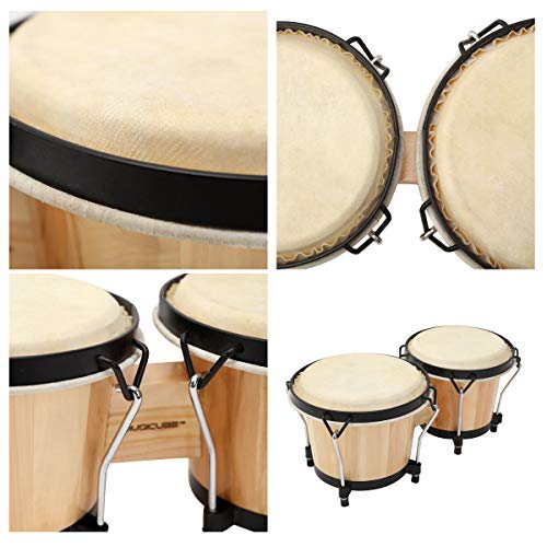 MUSICUBE Bongo Drum Set, 6” and 7” Percussion Instrument - Image 4