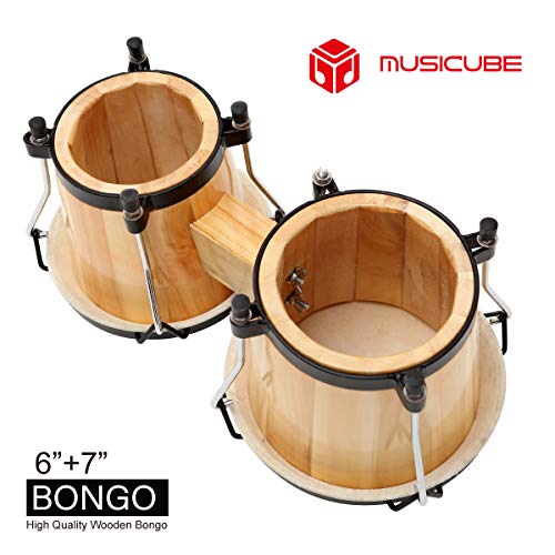 MUSICUBE Bongo Drum Set, 6” and 7” Percussion Instrument - Image 5