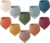 Konssy Muslin Baby Bandana Drool Bibs 10 Pack