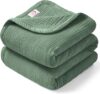 Bearmoss Muslin Baby Blanket 47x47in, Green