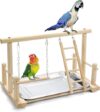 FrgKbTm Natural Wood Parrot Playground Gym Stand