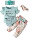 SUNNY PIGGY Newborn Baby Girl Floral Romper Set