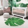 LIVEBOX Nursery Rug 35.5″x44″ Green Leaf Shaped