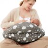 Momcozy Nursing Pillow, Plus Size, Adjustable Waist, Grey