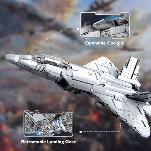 NUTCRACKER F-22 Raptor Fighter Jet Building Toy 1837Picece - Image 4
