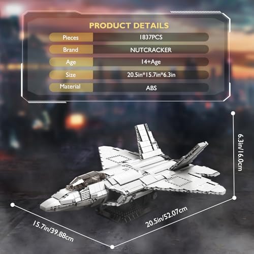 NUTCRACKER F-22 Raptor Fighter Jet Building Toy 1837Picece - Image 2
