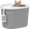 IRIS Oval Top Entry Cat Litter Box