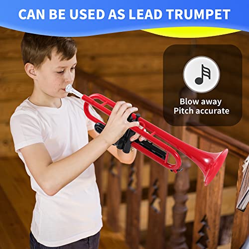 PAMPET Professional Plastic Bb Trumpet Set, Red - Image 3