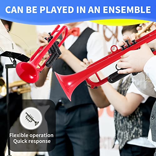 PAMPET Professional Plastic Bb Trumpet Set, Red - Image 5