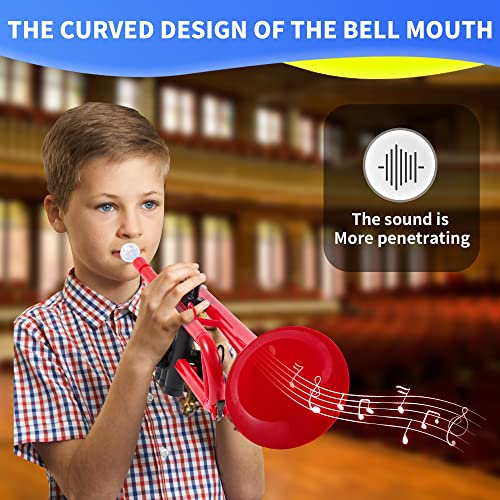 PAMPET Professional Plastic Bb Trumpet Set, Red - Image 2