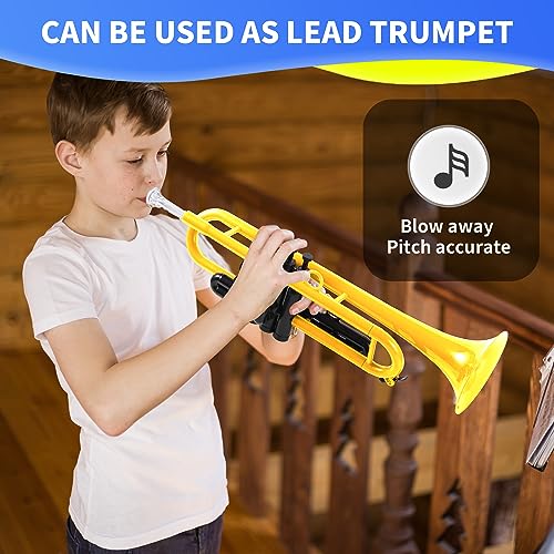 PAMPET Professional Plastic Bb Trumpet Set Yellow - Image 3