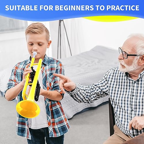 PAMPET Professional Plastic Bb Trumpet Set Yellow - Image 4