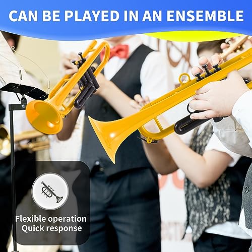 PAMPET Professional Plastic Bb Trumpet Set Yellow - Image 5