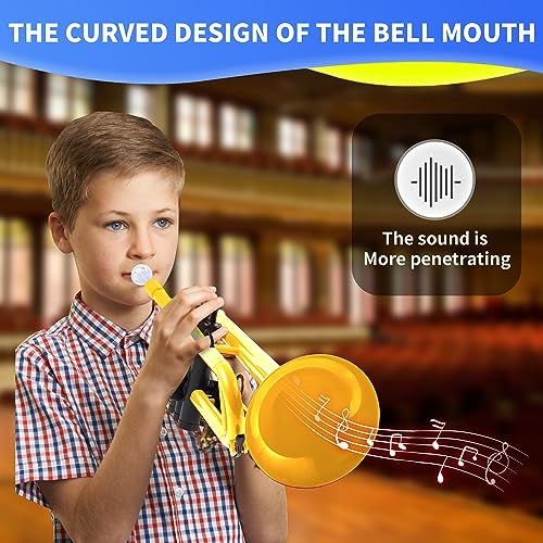PAMPET Professional Plastic Bb Trumpet Set Yellow - Image 2