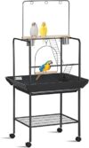 Polar Aurora Parrot Stand With Wheels and Swing