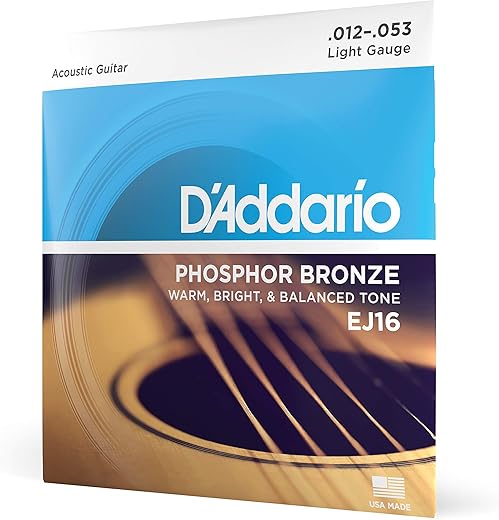D'Addario Phosphor Bronze Acoustic Guitar Strings EJ16