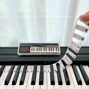 BEATBIT Piano Note Labels, 88-Key, Reusable, Silicone