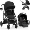 Evenflo Pivot Suite Travel System LiteMax Car Seat Dunloe Black