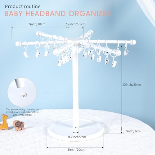 POVETIRE Headband Holder Bow Organizer, 360 Rotating - Image 4
