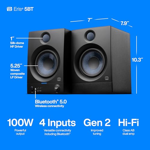 PreSonus Eris 5BT Bluetooth Studio Monitors, Pair - Image 5