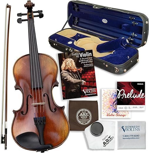Kennedy Violins Primo Full Size Violin Bundle (4/4)