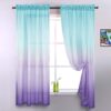 KOUFALL Purple Ombre Sheer Kids Curtains, 84 Inches