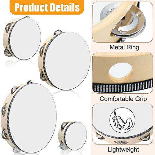 Reginary 8 Pcs Handheld Wood Tambourine - Image 3