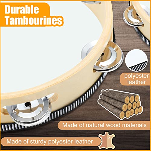 Reginary 8 Pcs Handheld Wood Tambourine - Image 4