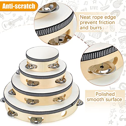 Reginary 8 Pcs Handheld Wood Tambourine - Image 5
