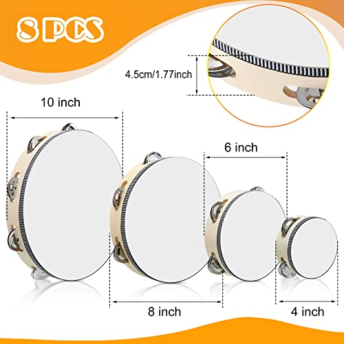 Reginary 8 Pcs Handheld Wood Tambourine - Image 2