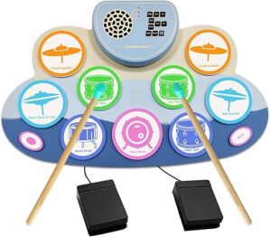IPACLO Roll Up Drum Practice Pad with Speaker