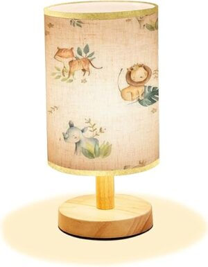 LOPYEIJFG Safari Animals Watercolor Bedside Lamp