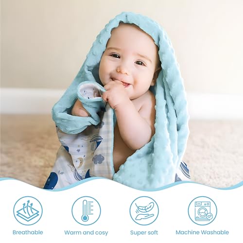 SANDJEST Whale Baby Blanket β Soft Minky 30x40 - Image 4