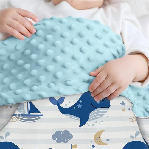 SANDJEST Whale Baby Blanket β Soft Minky 30x40 - Image 5