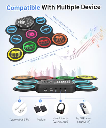 Sboet Electronic Drum Set, 9-Drum Practice Pad - Image 3