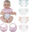 SCOM SCOM 4 Pcs Doll Diapers And Bibs