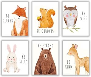 Throwback Traits Set Of 6 Baby Animal Nursery Prints