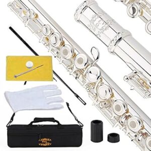 GLORY Silver Plated Intermediate Flute with B Foot