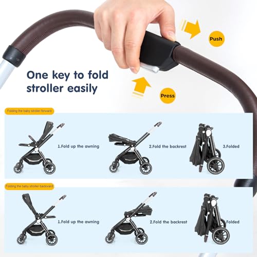 SIMPLGIRL Baby Stroller With Removable Bassinet - Image 5