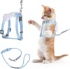 TIESOME Sky Blue Adjustable Cat Harness Set