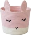 T&T Homewares Small Cute Pink Bunny Basket for Baby