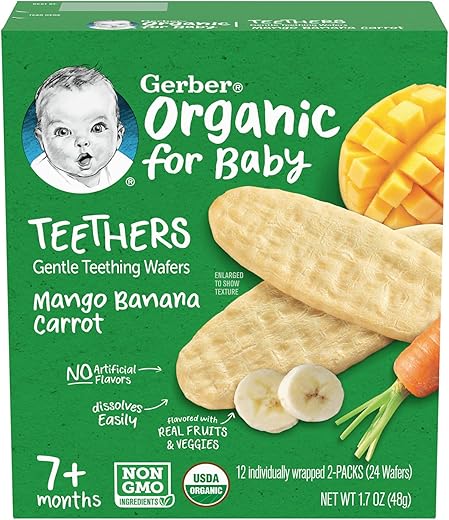 Gerber Snacks For Baby Teethers, Mango Banana Carrot