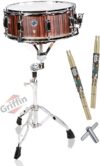 Griffin Snare Drum Set – Includes Stand, Sticks & Key