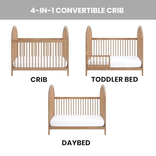Soho Baby Island Crib, Honey Wood, 3-in-1 - Image 3